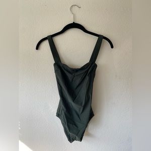 MATTEAU x Jenni Kayne Square Maillot Bathing Suit in Moss XS NWT